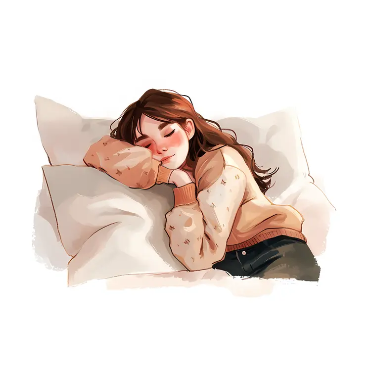 Woman Sleeping on Pillow