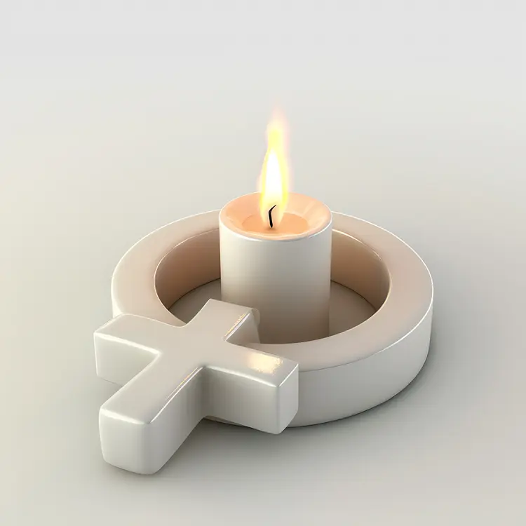 Candle with Cross for Candlemas Day
