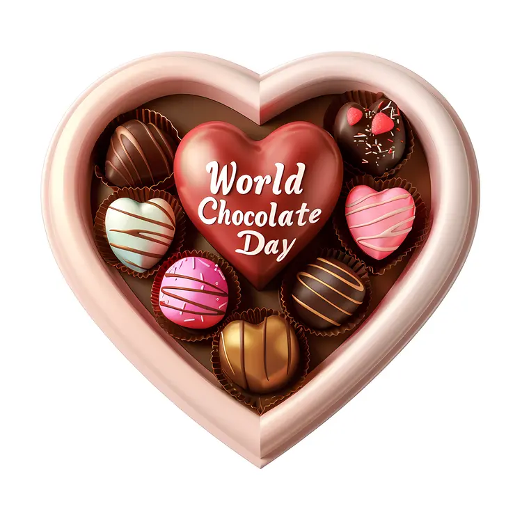 Heart-shaped Box of Chocolates for World Chocolate Day