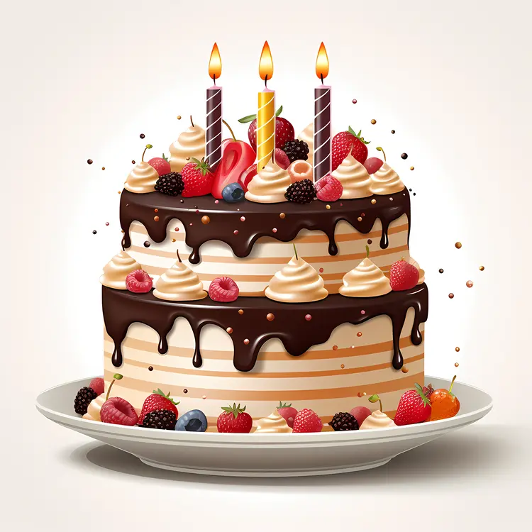 Delicious Birthday Cake with Candles