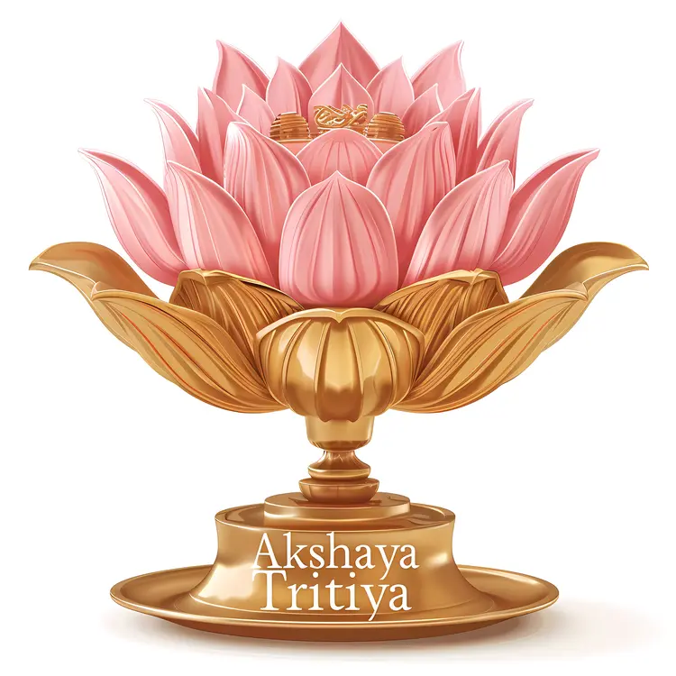 Golden Akshaya Tritiya Diya Illustration