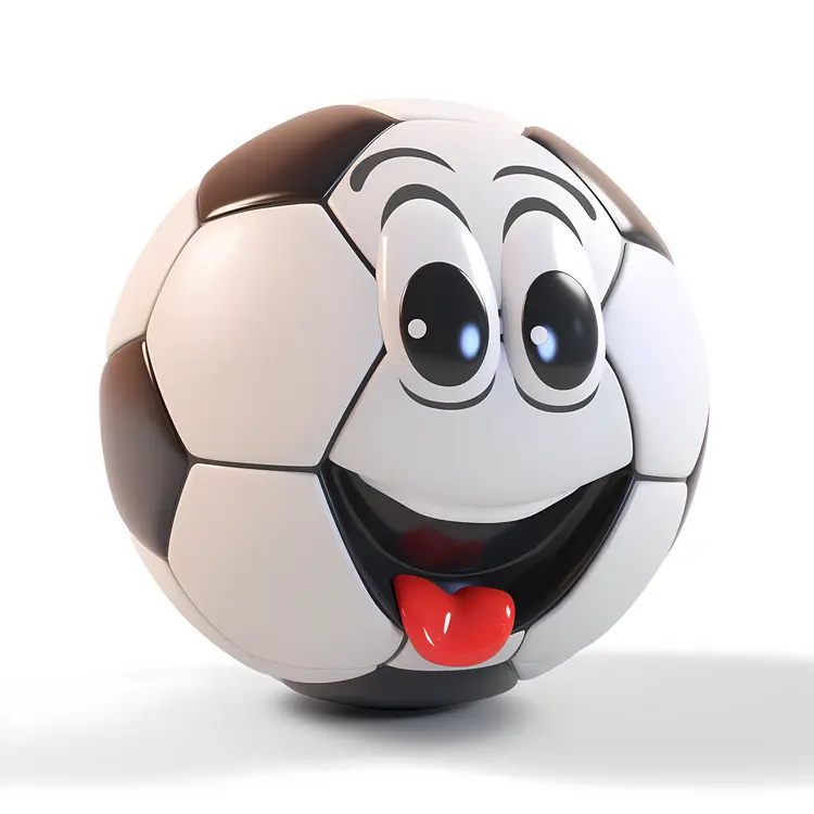Cartoon Soccer Ball with Face