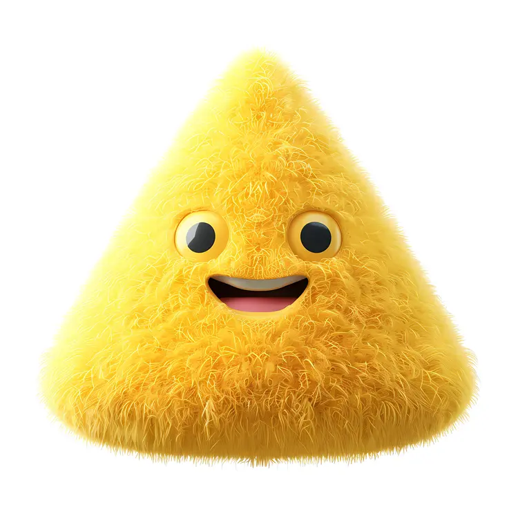 Yellow Furry Triangle Character