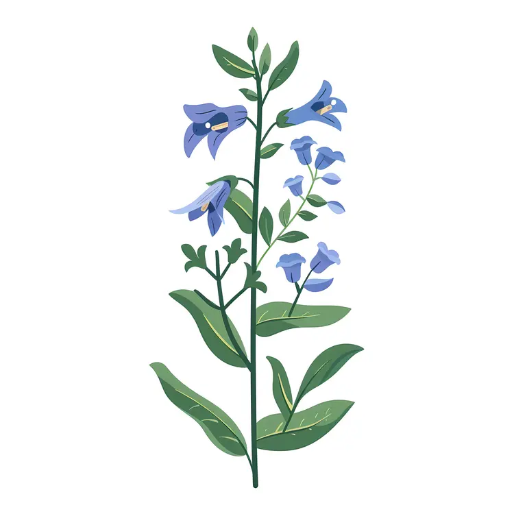 Blue Flowers Illustration