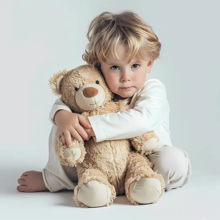 Child Hugging a Teddy Bear
