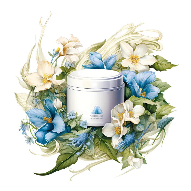 Cream Jar with Floral Design for Skincare