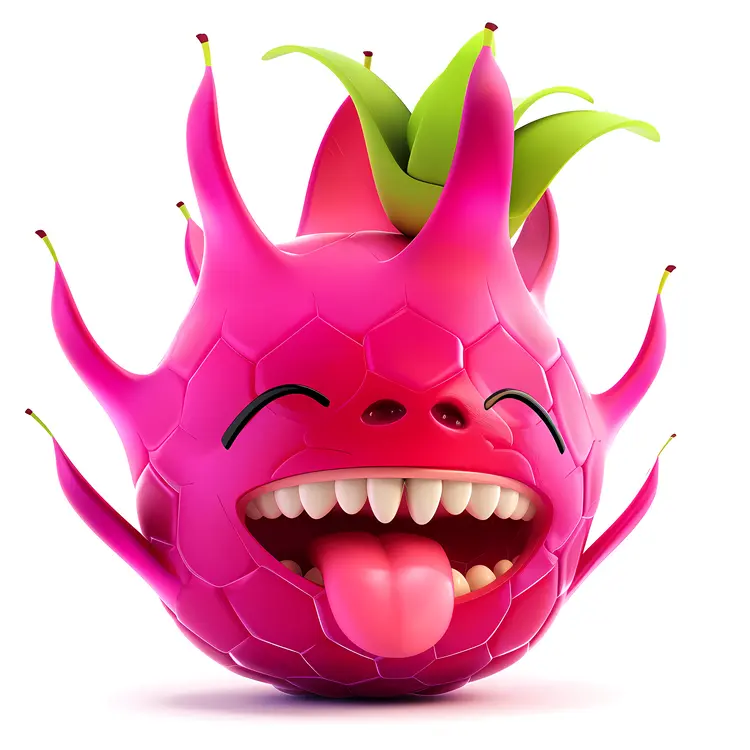 Playful Pink Fruit with Tongue Out