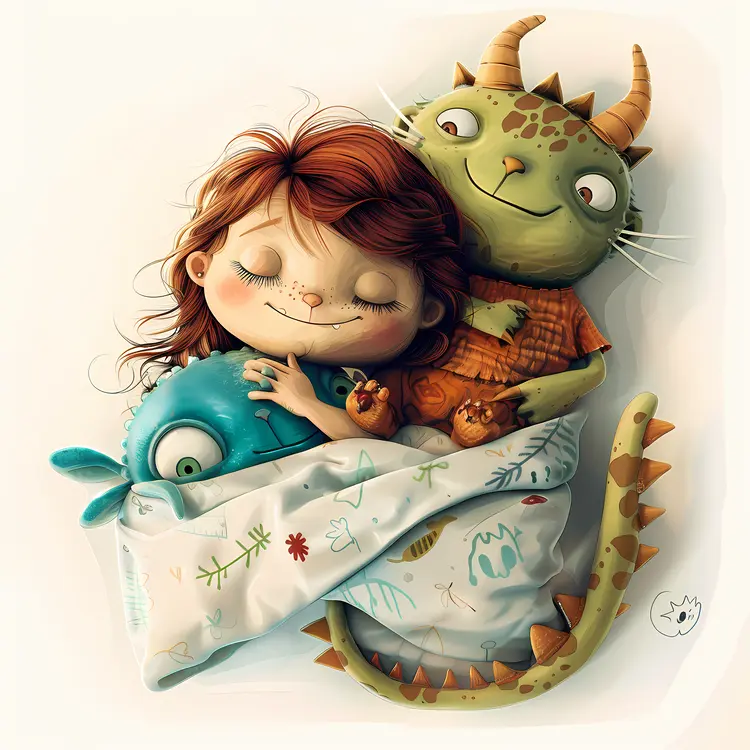Child Sleeping with Toys