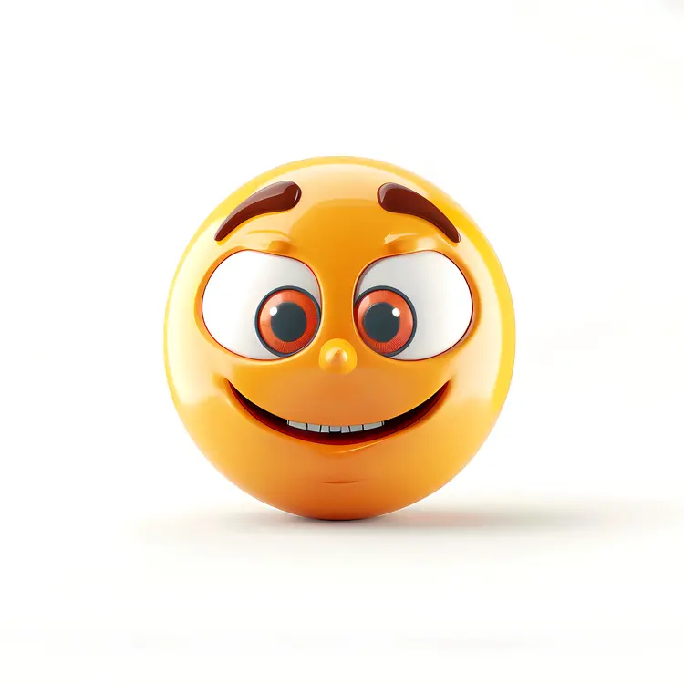 3D Smiling Emoji Face