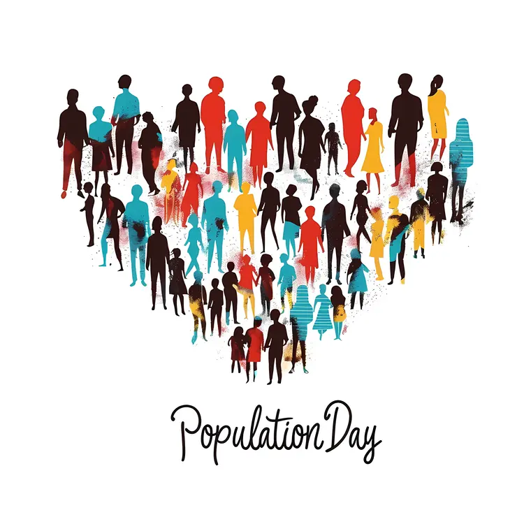 Heart-shaped Population Day Illustration