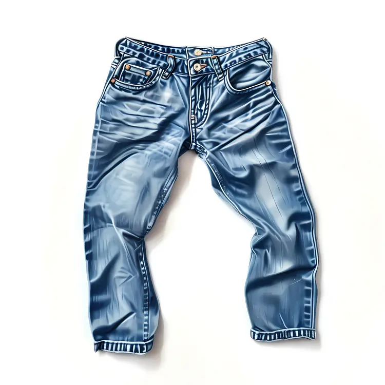 Blue Jeans on White Background