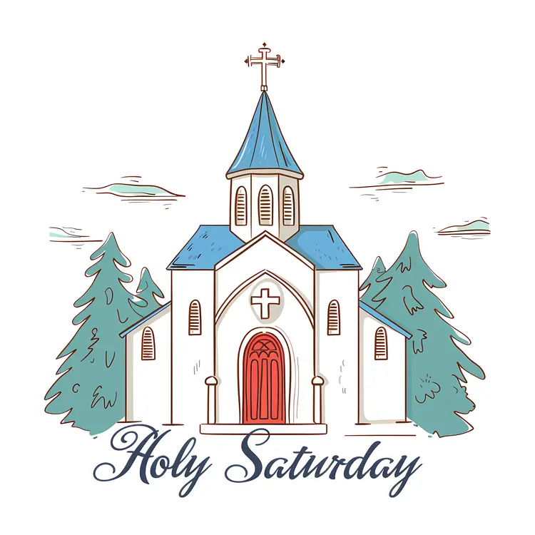 Holy Saturday Church Illustration