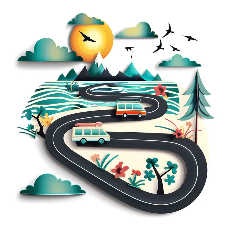 Cartoon Road Trip Adventure