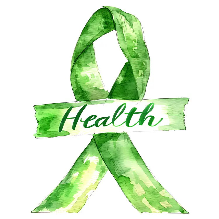 Health Concept with Green Ribbon