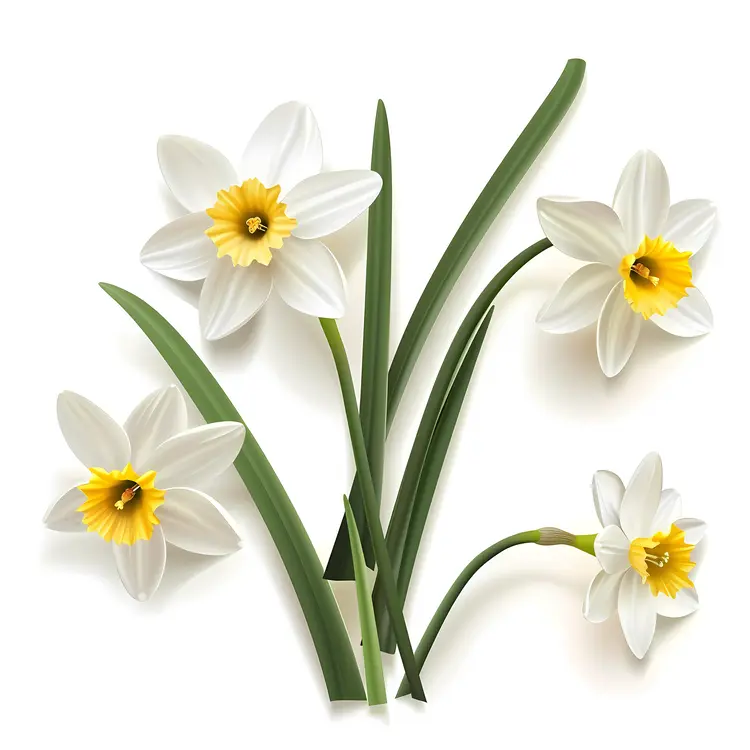 White and Yellow Daffodils