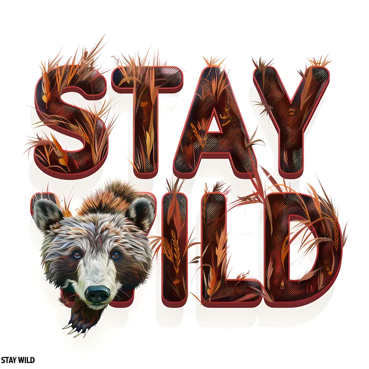 Stay Wild Graffiti with Bear