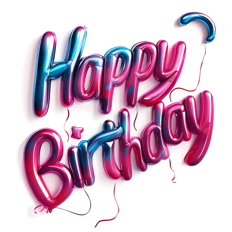 Happy Birthday Text in Balloon Style