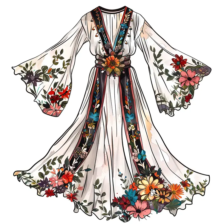 Elegant Bohemian Floral Dress