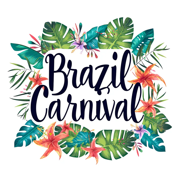 Exotic Brazil Carnival Celebration with Tropical Flowers