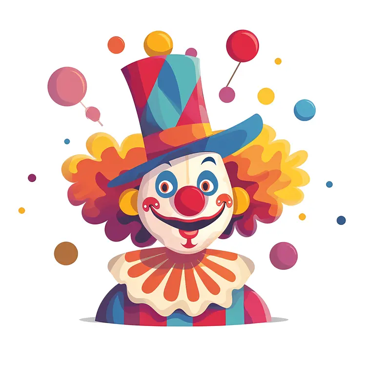 Balloon Clown with Colorful Top Hat
