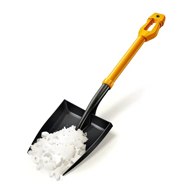 Yellow Handle Shovel with Snow