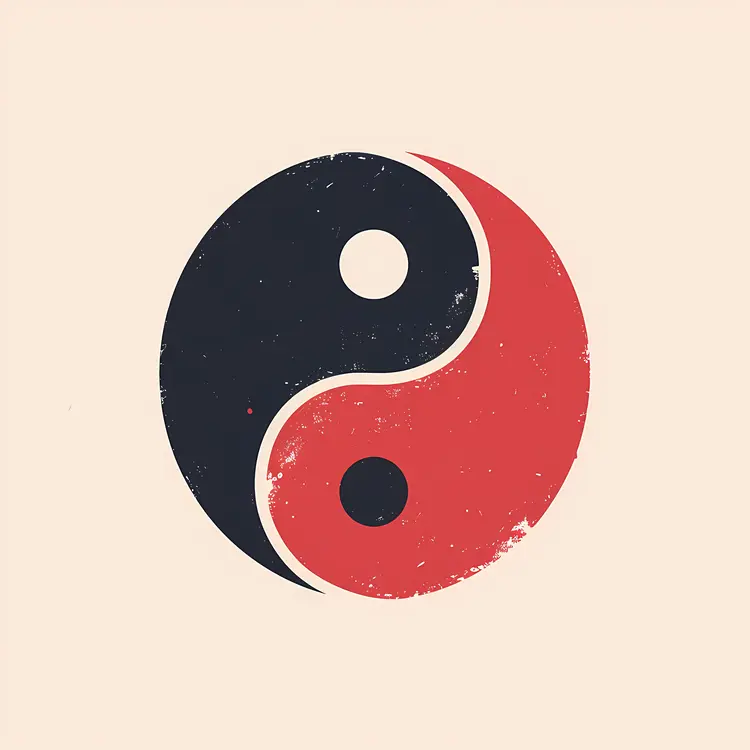 Red and Black Yin Yang Symbol