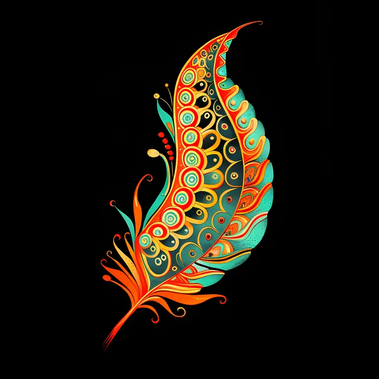 Colorful Patterned Feather
