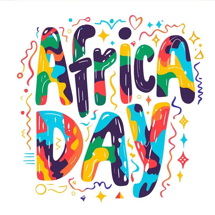 Colorful Africa Day Typography