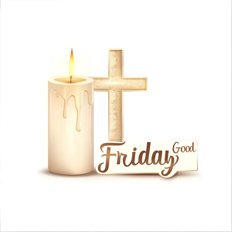 Good Friday Cross with Candle