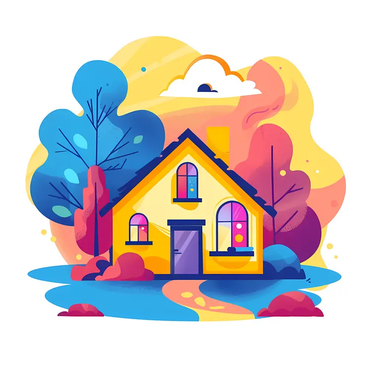 Small cute doodle house