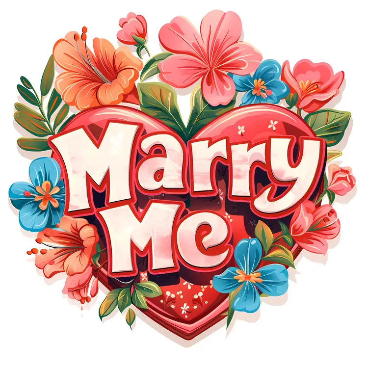 Heart and Flowers Proposal