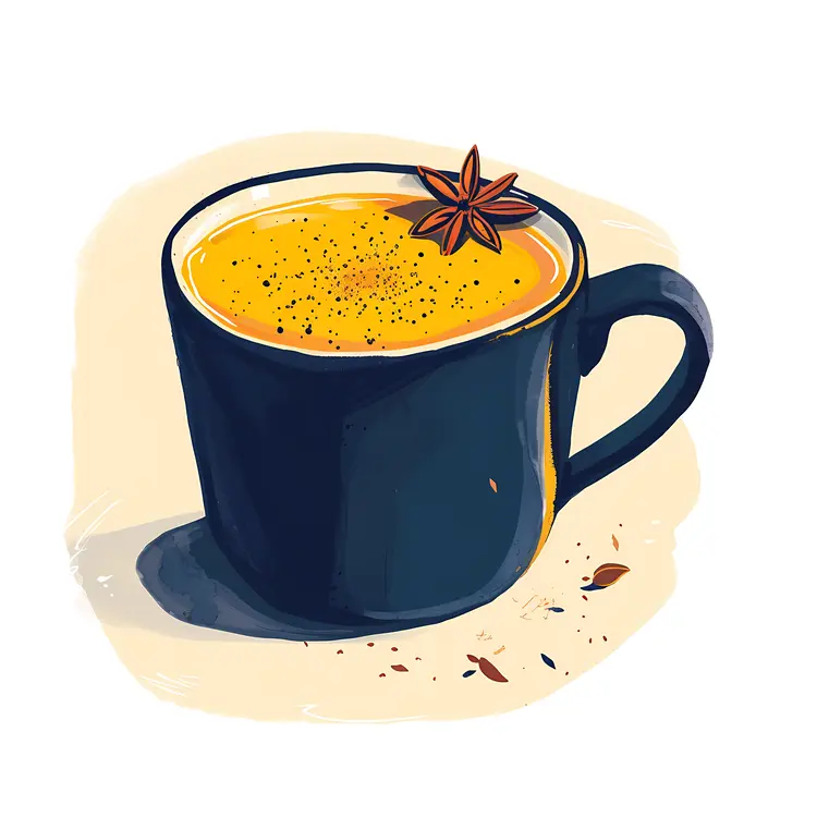 Black Cup with Star Anise