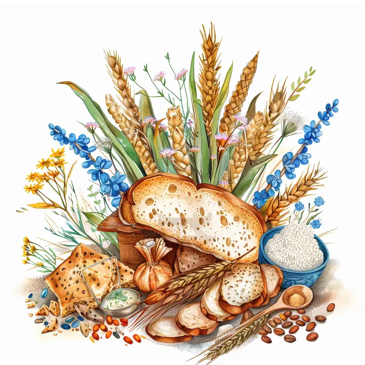 Bread and Grains Illustration