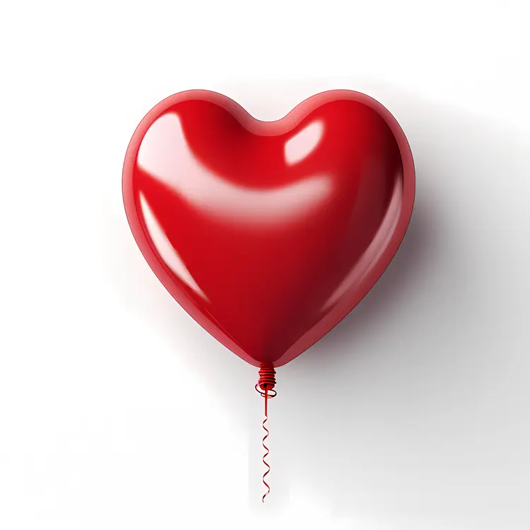 Shiny Red Heart Balloon for Valentine's Day