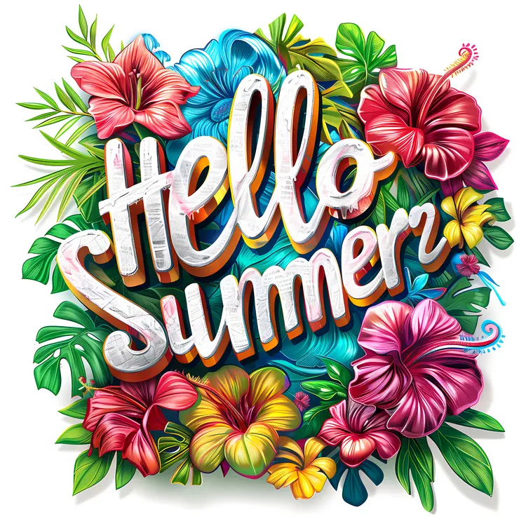 Hello Summer with Colorful Flowers