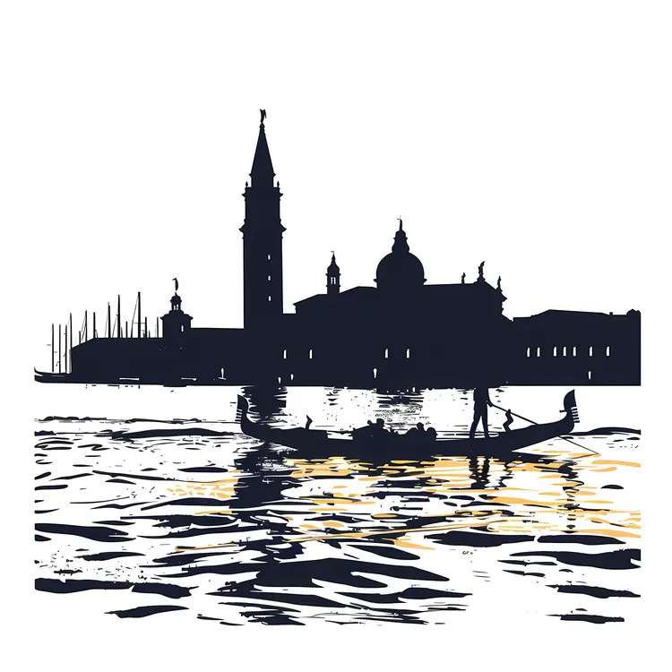 Venice Gondola Silhouette
