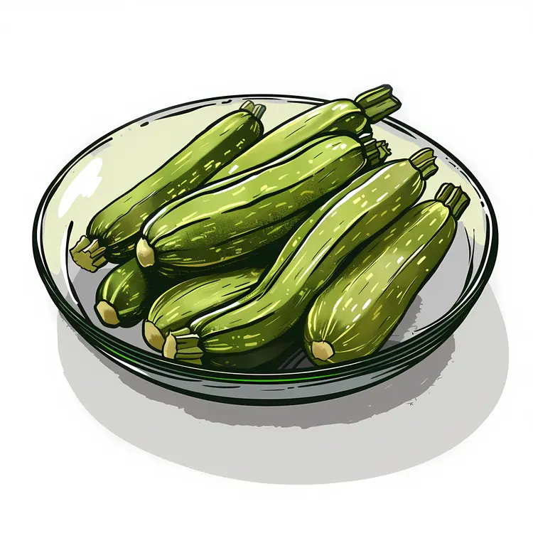 Fresh Zucchinis in Bowl
