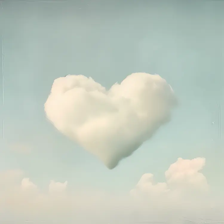 Heart-Shaped Cloud in Blue Sky