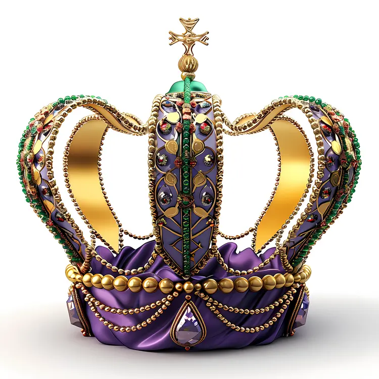 Elegant Gold and Green Crown with Jewels