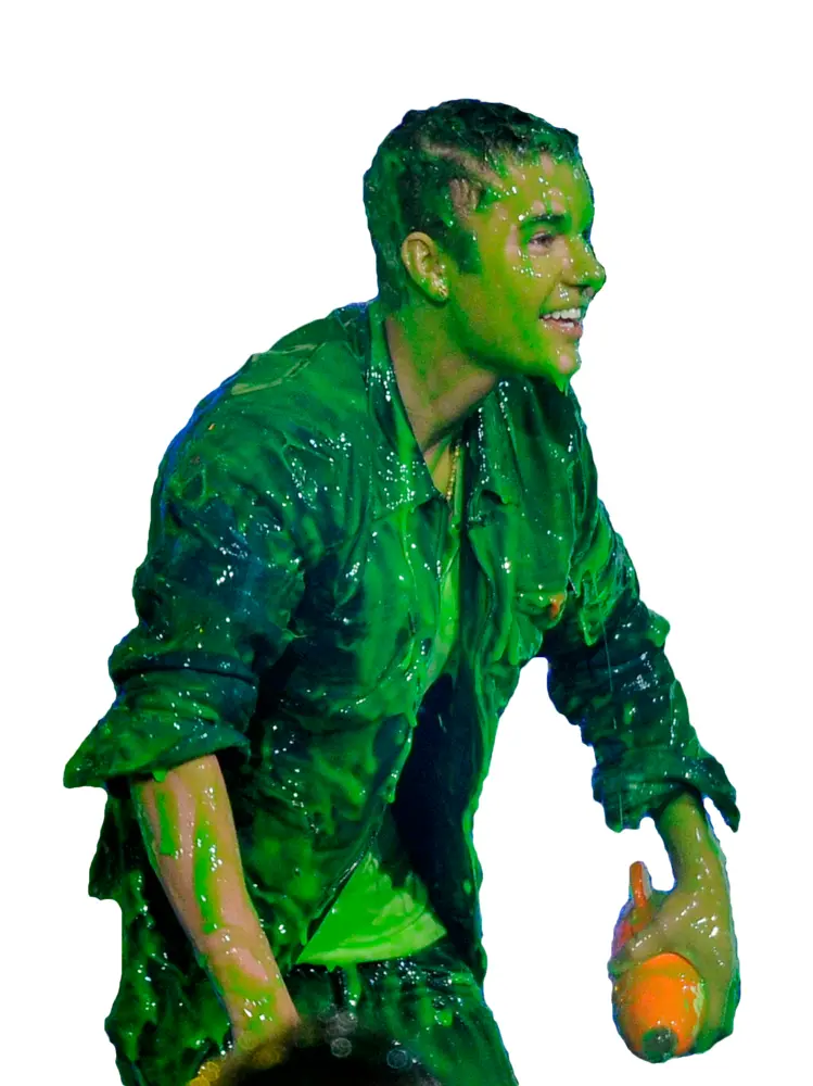 Person Covered in Green Slime