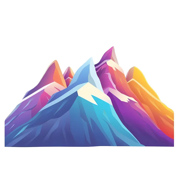 Colorful Abstract Geometric Mountains