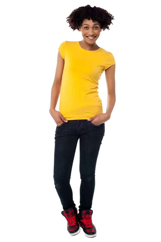 Person in Yellow Shirt and Jeans