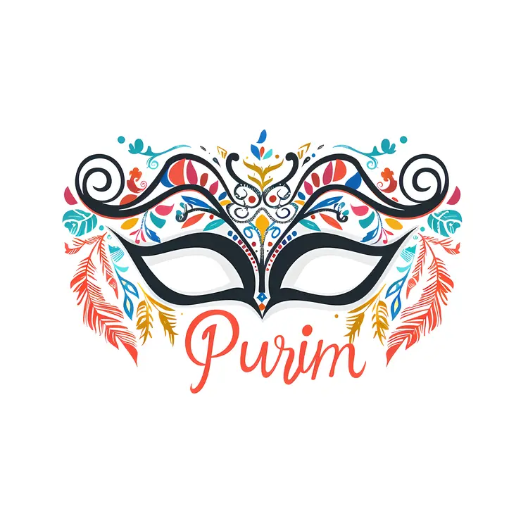 Elegant Purim Mask Illustration