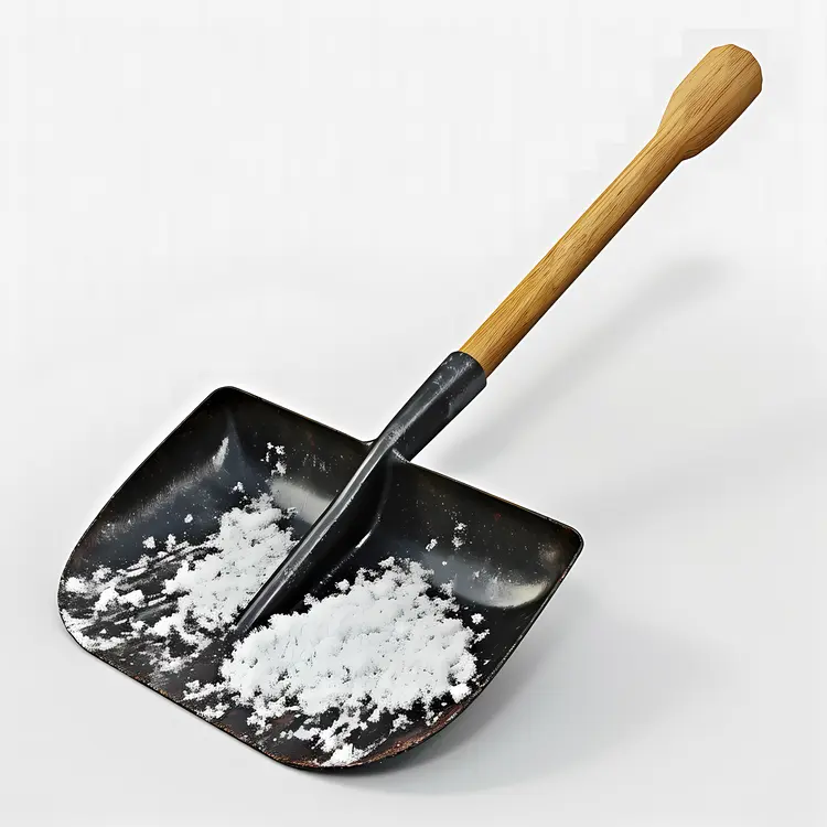 Black Shovel with Snow