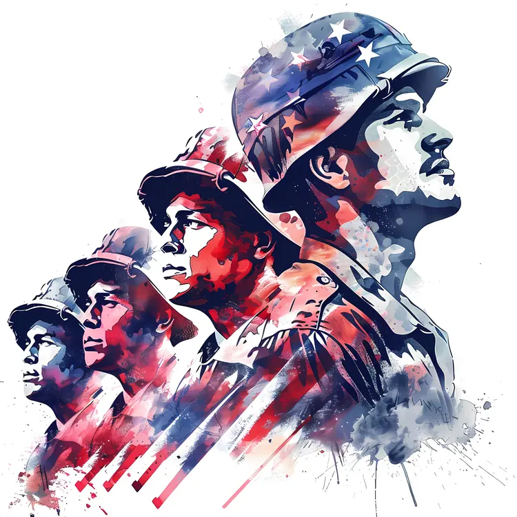 Patriotic Soldiers in Uniform