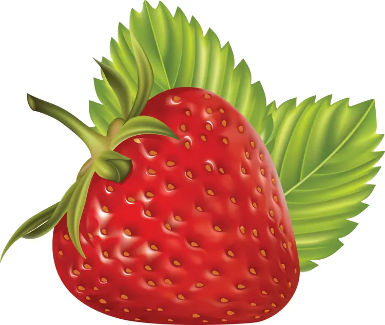 Fresh Strawberry with Leaves