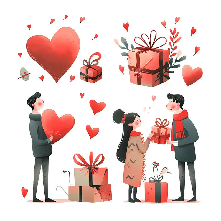 Couple Sharing Gifts of Love