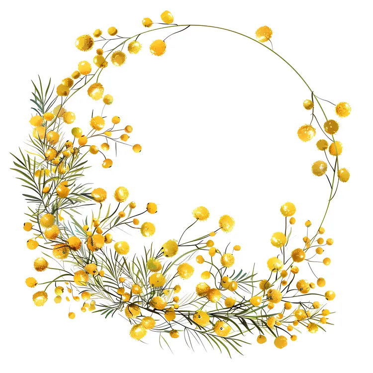 Yellow Mimosa Wreath