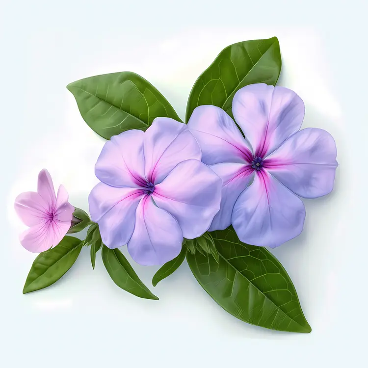 Purple Flowers with Green Leaves