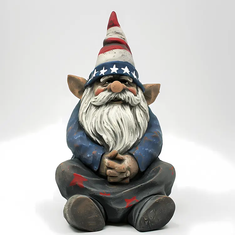 Gnome with Star Hat and Blue Shirt